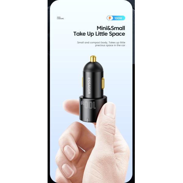 PD3.0 QC3.0 USB A Type C Dual Port Car Charger 100W 65W 35W