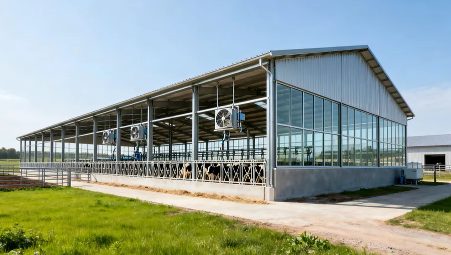 Hot-DIP Galvanized Steel Structure Cow Shelter with Customizable Span and Earthquake Resistant Design