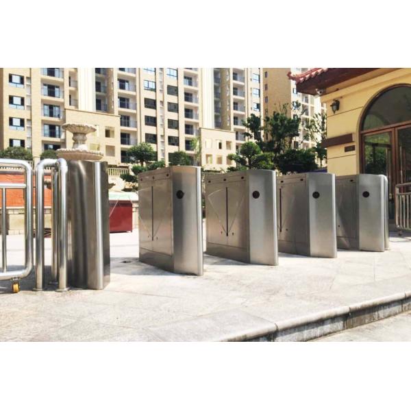 Security Flap Barrier Gate Turnstile Waist Height Pedestrian Control System With Biometrics
