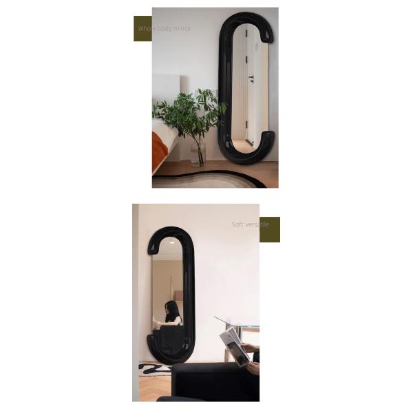 White Decorative Full Length Floor Led Mirror for Bathroom Decoration in Living Room