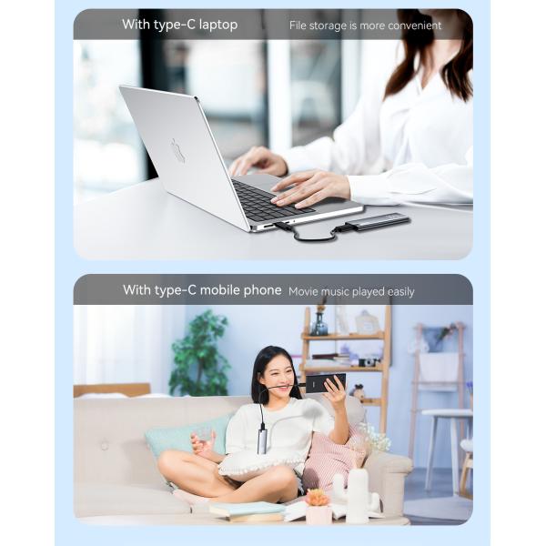 USB 3.1 Type C Hard Drive Enclosure Support M.2 SATA M.2 NVME PCIe