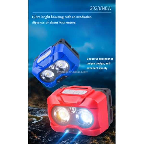 Outdoor Portable Mini ultra Bright Sensor Head Mounted Spotlight Multi Light Source Lighting Camping Light