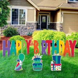 Buy cheap Custom Outdoor Yard Signs Happy Birthday Yard Card With Stakes product