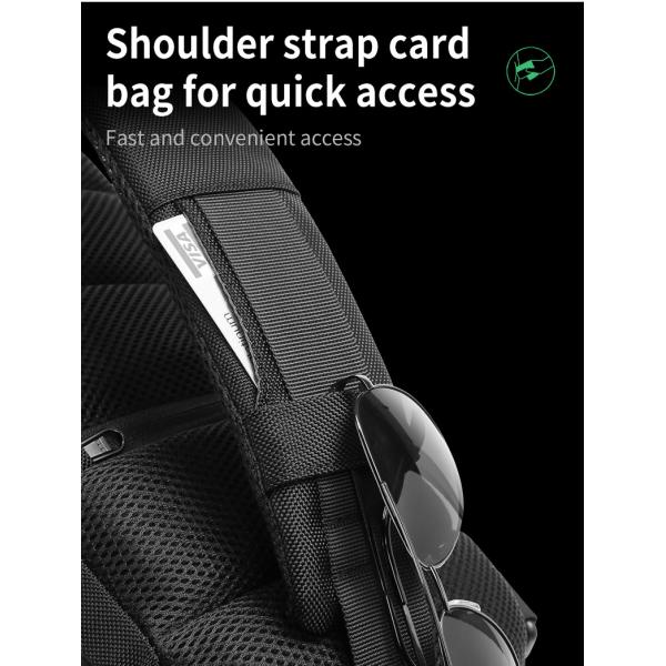 Wholesale new custom logo waterproof large capacity Single Shoulder Messenger Bag USB charging men chest bag