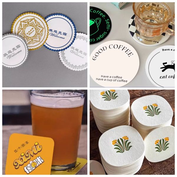 1mm 1.5mm 700 x 1000mm Pure White Beer Mat Paper For Hotel Coasters