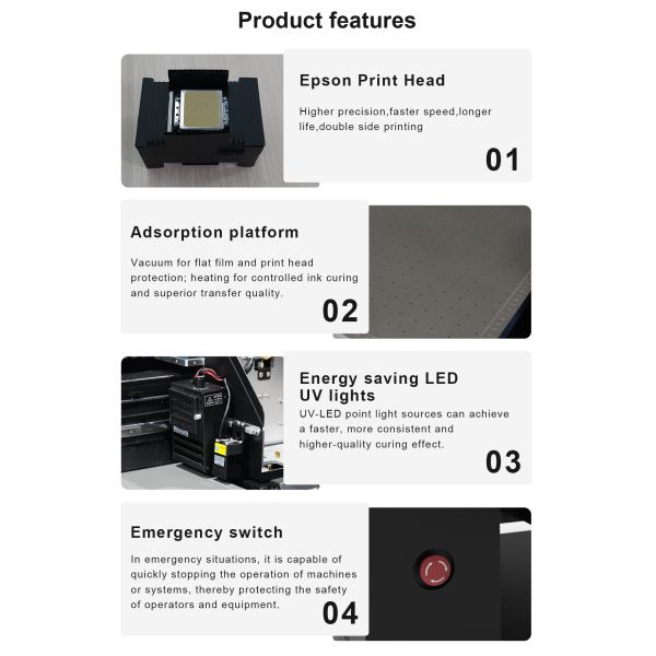 KECAI A2 Adsorption Platform UV Inkjet Flat Printer Varnish Glossy Matte Printing UV Printing Machine 5060 UV Flatbed Printer