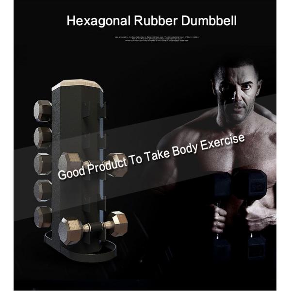 2.5kg 5kg 7.5kg 10kg Cast iron Black Rubber Coated Hex Fixed Dumbbell