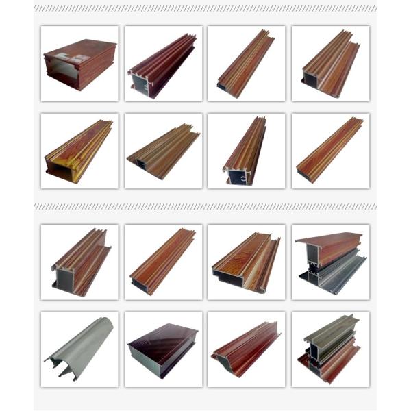 Industrial Wood Finish Aluminium Profiles For Polycarbonate Sheet OEM / ODM