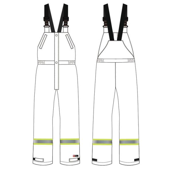 EN343 Rain Proof Workwear Unisex Orange Hi Vis Bib And Brace