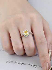Buy cheap Oval Cut Lab Diamond Jewelry Lab Created Canary Diamond Rings 1ct product
