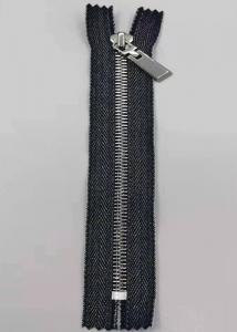 Buy cheap Durable Y Style Metal Teeth Zipper With Pure Cotton Cloth / Metal Zippers For Jeans product
