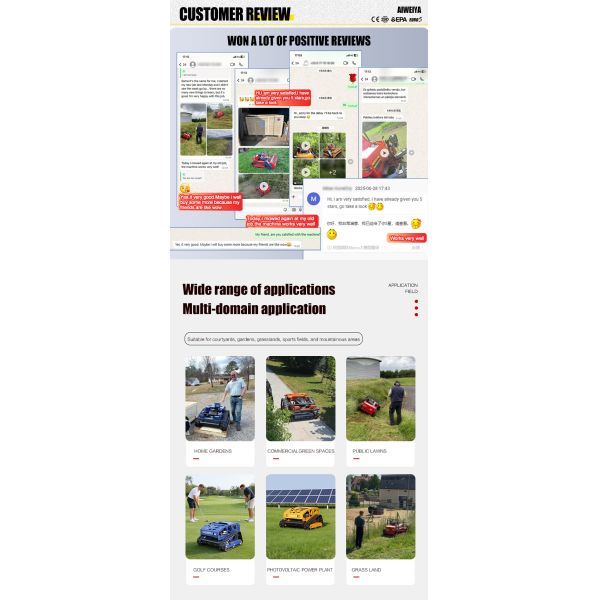 All-Terrain Remote Control Agricultural Self-Propelled Mower 224CC High HP 550MM Cutting Width Mulching Grass Trimmer