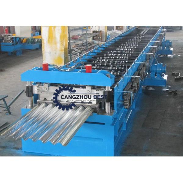Steel Deck Floor Roll Forming Machine With Hydraulic Cutting Device