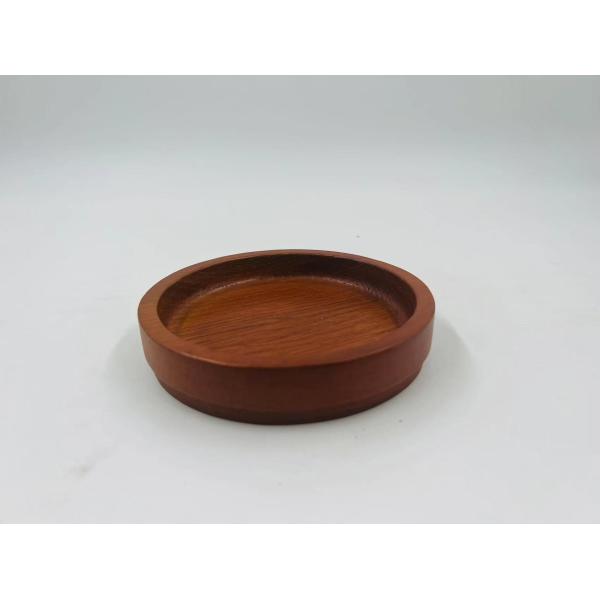 Brown OAK Bathroom Countertop Accessories Set Round Shape Black Pump Soap Dispenser