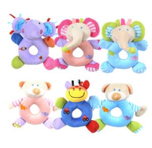 China Baby Animal Plush Toys Round Hand Ring Doll Toy Smooth And Soft on sale