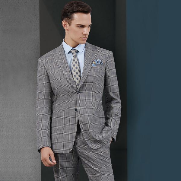 2022 Custom Design Textured Men's Business Suit Blazer Jacket With Navy For Autumn