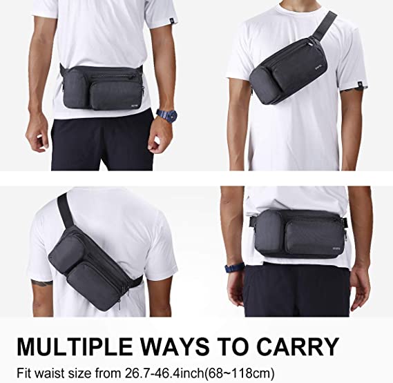 Large Capacity Fashion Fanny Pack Multiple Pockets For Hiking