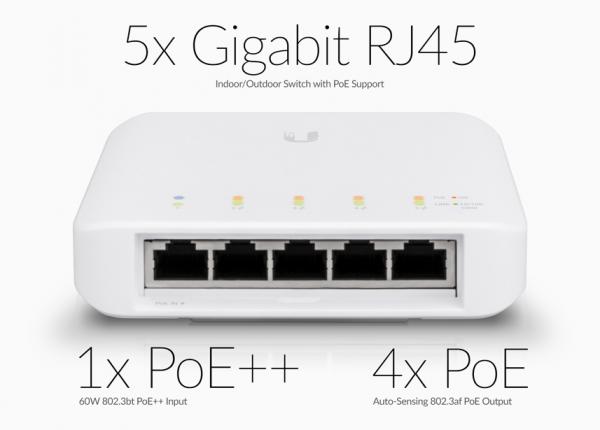 Flex 5 Port UBNT USW Flex Unifi Layer 2 Gigabit Switch