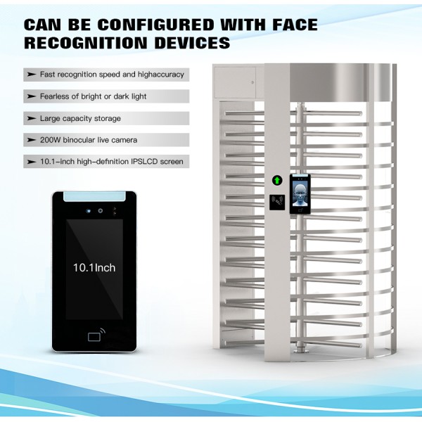 HCW CW801 Full Height Turnstile Gate for Pedestrian Access Control