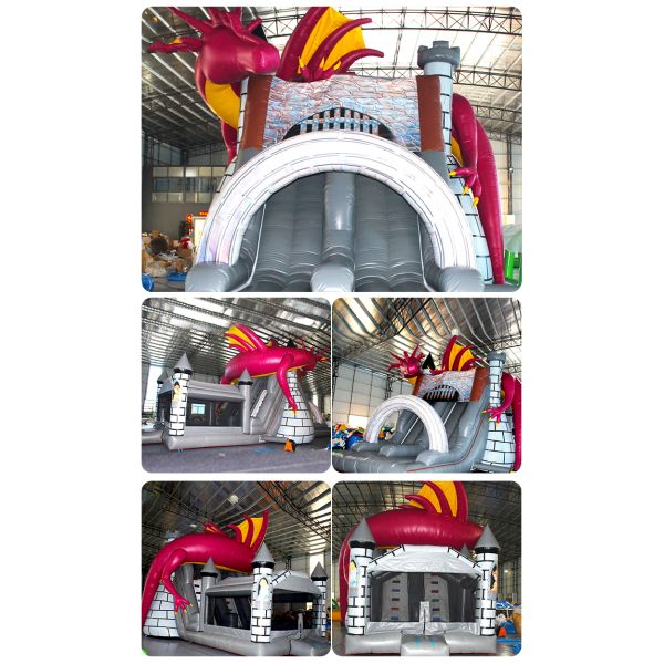 Fire Dragon Theme Inflatable Bouncy Castle Inflatable slide castle