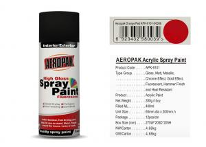 Buy cheap Orange Red Aerosol Spray Paint , MSDS Acrylic Spray Paint Fan - Shaped product