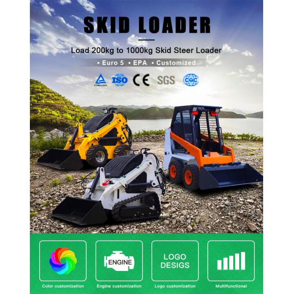 Double Cylinder Compact Skid Steer Dingo Stand On Attachments With Track