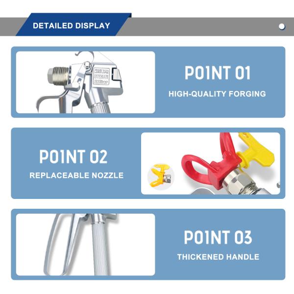 Professional HVLP Airless Spray Gun with 3600psi Pressure, Replaceable Nozzle and Fan-shaped Atomization for Automotive Painting