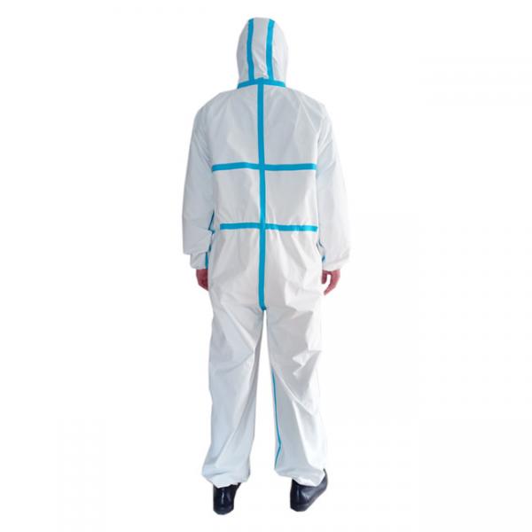 PPE Disposable Protective Suit , Chemical Protective Coveralls Clinical Mutiple Sizes