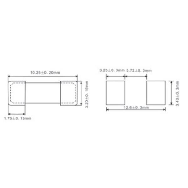 R1032.3A Surface Mount Fuse 3.15A 125V-500V DC Fast Acting SMD Chip Fuses