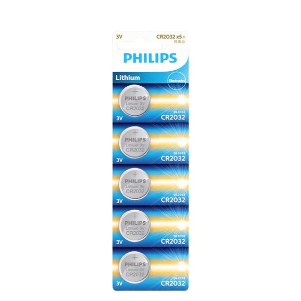 Philips CR2032 3V Lithium Ion Battery 20x3.2mm 500 Cycles