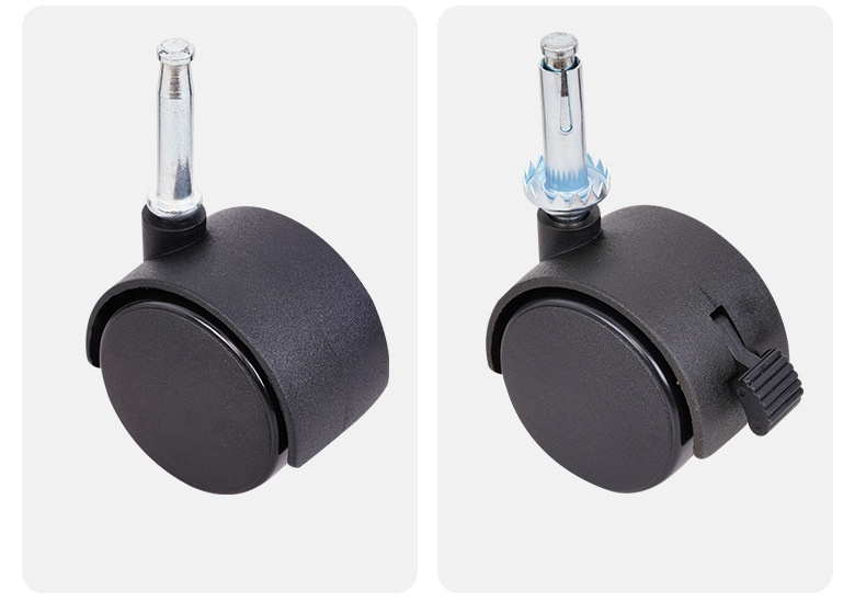 Modern 2.5 Inch Flat Snap Spring Casters Silent Universal Nylon Wheels for Dining Kitchen Furniture Appliances Direct Factory