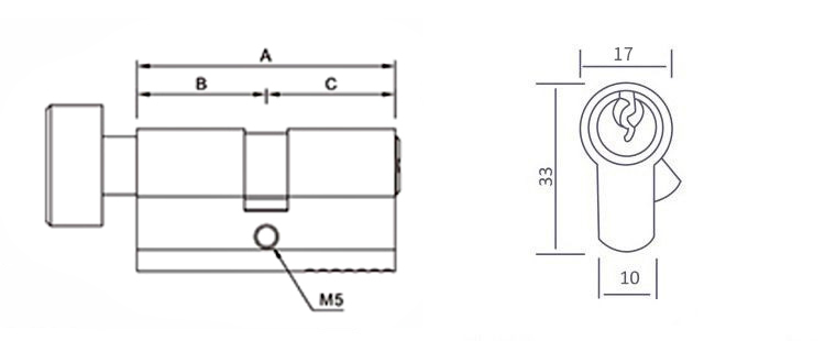 75mm Euro Profile Cylinder Locks Brass Single Cylinder Lock Customized