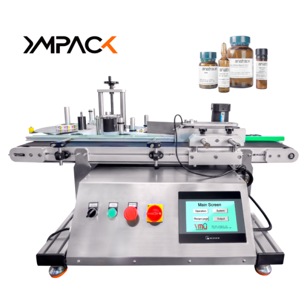 Automatic Labeling Machine Desktop Round Bottle Labeling Machine For Tin Cans Glass And Plastic Bottle Label Applicator