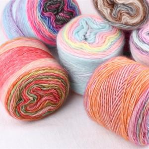 Buy cheap Skein Ball MultColors Cake Sequin Yarn 10% Wool Fancy Yarn For Crochet Knitting product