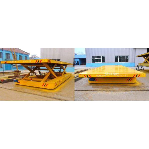 Cement Plant Scissor Lifting Table Track Vehicle For Large Capacity