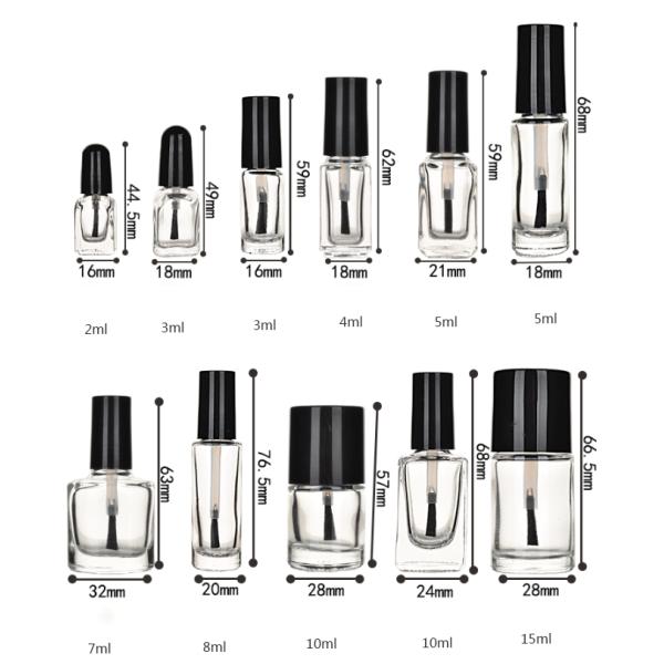 Glass 15ml Empty Nail Polish Bottles H2.6in