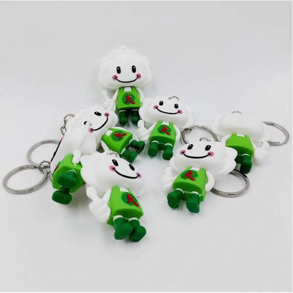 Personalized Double Side 3d Cartoon Charactor Soft PVC Keychain With Company Logo For Advertising Souvenirs