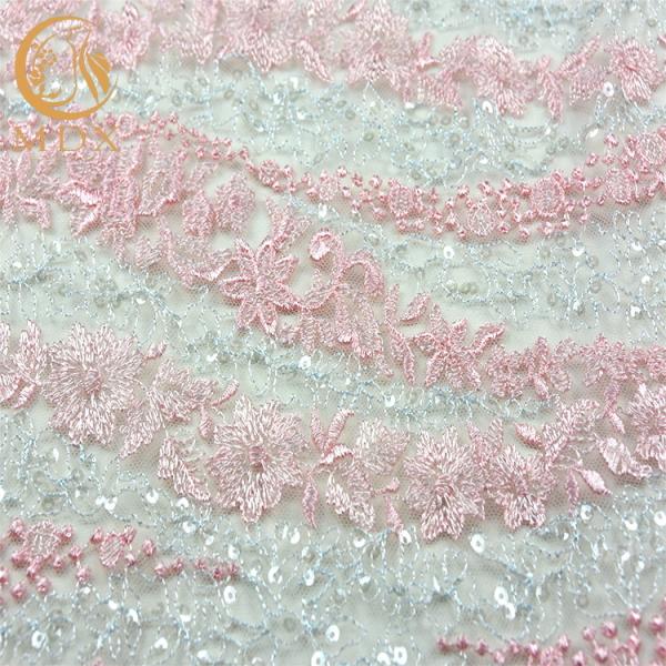 Glitter Sequin Lace Material Custom Pattern Evening Dress Lace