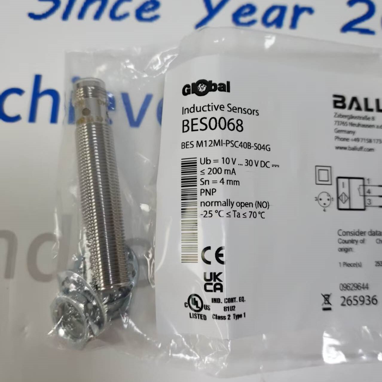 BALLUFF-BES M12MI-PSC40B-S04G Flush Inductive Proximity Sensor