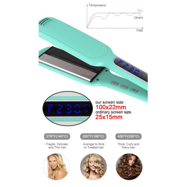 Mini Infrared Titanium Flat Iron Wide Plate Fast PTC Heating