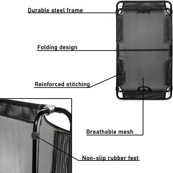 Indoor Non-Slip Feet No Assembly Folding Elevated Pet Bed