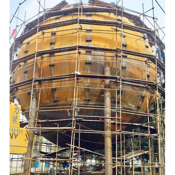 Stainless Steel LPG Spherical Storage Tank , Dish Head