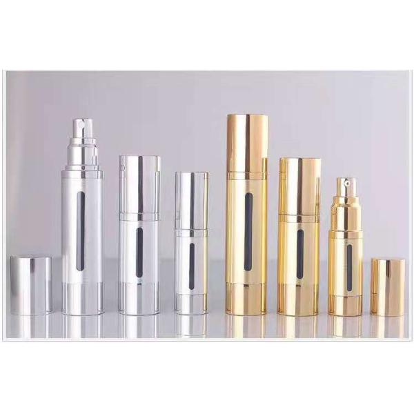 15ml 20ml 30ml 50ml 100ml airless window bottle covered with Silver Gold aluminum
