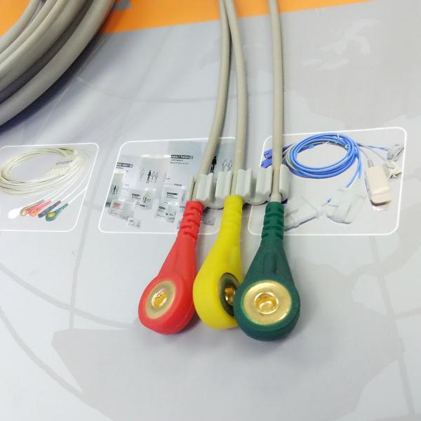 Fukuda Denshi ECG Patient Cable 3 Leads Snap IEC Insulated