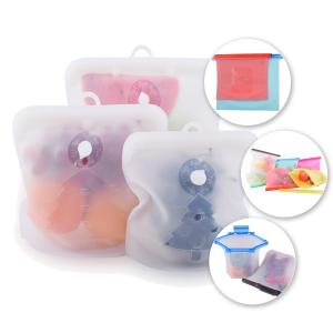 China 1L Liquid Silicone Food Pouches 1000mL Reusable Ziploc Bags Silicone on sale
