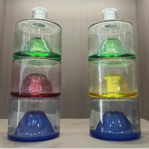 250ml 375ml Round Stackable Glass Bottle for Beverage Vodka Whiskey Wine Mini Cute Gin