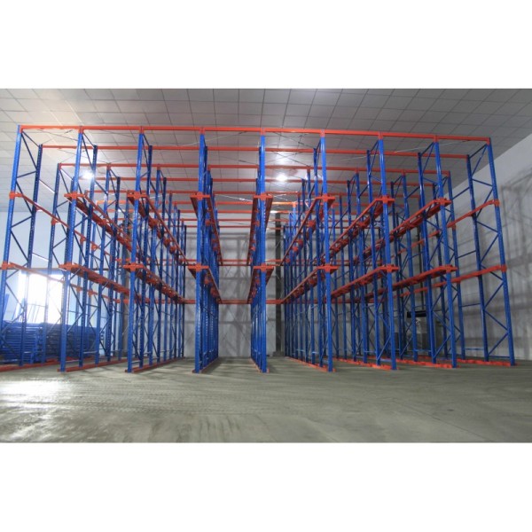 Custom Through-Type Drive-In Pallet Racking, Multi-Level Steel Industrial Storage with Special Design for a Wide Range of Applications