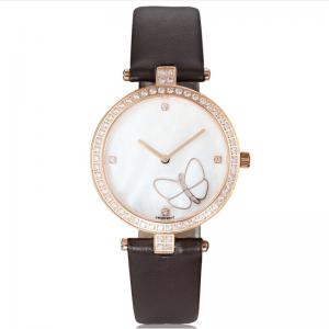 Buy cheap Casual Jewelry Womens Fashion Watch , MOP Dial Genuine Leather Band Watch product