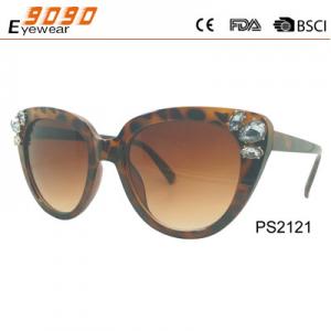 China Over-size plastic  Sunglasses with decorating the frame  ,uv400  Protection Lens ,suitable for women on sale