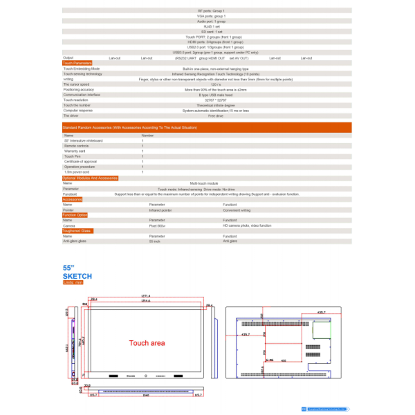 65" 75" 86" 98" Electronic Touch Screen Flat Panel Display Smart Board Interactive Whiteboard for Schools and Meetings